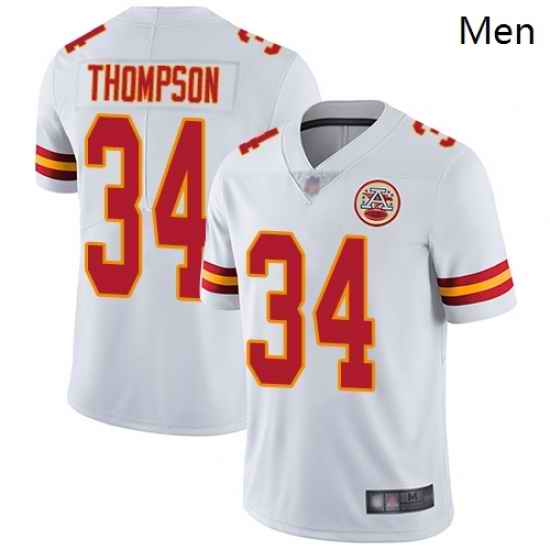 Chiefs 34 Darwin Thompson White Men Stitched Football Vapor Untouchable Limited Jersey